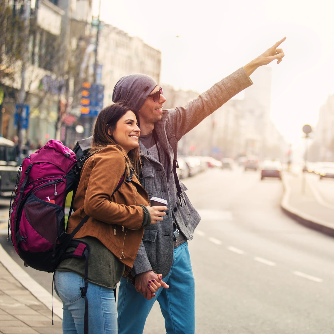 Traveller enjoying a destination